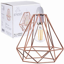 Load image into Gallery viewer, Geometric Copper Lampshade | Ceiling Pendant Light Shade | Industrial Style