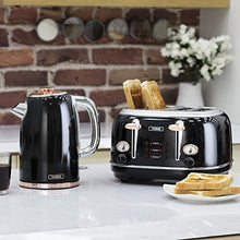 Load image into Gallery viewer, 4 Slice Black & Copper Tower Toaster | 4 Slices