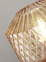 Load image into Gallery viewer, Amber Coloured Glass Shade With Copper Base | Table Lamp