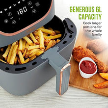 Load image into Gallery viewer, Tower | Vortx Air Fryer With Digital Control Panel | 1700W | 6L | Grey & Copper | T17127GRY
