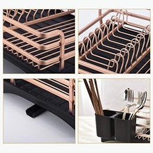 Load image into Gallery viewer, Metallic Copper & Black Dish Drainer