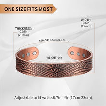 Load image into Gallery viewer, MagEnergy Copper Bracelet for Men Ultra Strength Magnetic Bracelet Pure Copper Bangle with Jewelry Gift Box (Copper)