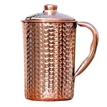 Load image into Gallery viewer, Pure Copper Water Jug | Copper Pitcher | Hammered Finish