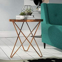 Load image into Gallery viewer, Copper Geometric Side Table Mirrored Finish