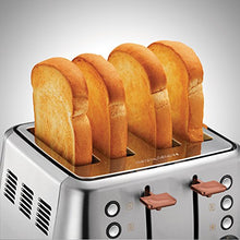 Load image into Gallery viewer, Silver & Copper 4 Slice Toaster