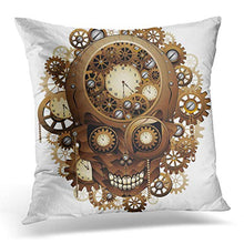 Load image into Gallery viewer, Punk Steampunk Skull Clockwork Cushion Cover | Copper | 45 x 45cm