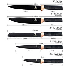 Load image into Gallery viewer, Chefs Knife Set | Black & Copper | 6 Pcs