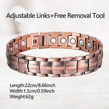 Load image into Gallery viewer, Adjustable Copper Men's Bracelet | Magnetic