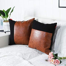 Load image into Gallery viewer, Faux Leather Copper & Black Cushion Covers