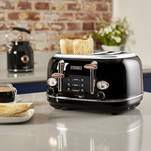 Load image into Gallery viewer, Tower 4 Slice Toaster | Black & Copper