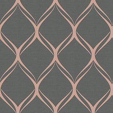 Load image into Gallery viewer, World Of Wallpaper | Clifton Wave | Copper & Charcoal Colours