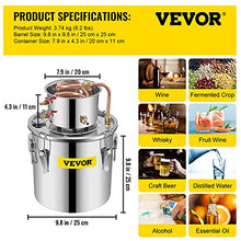 Load image into Gallery viewer, VEVOR Moonshine Still Distiller 3Gal 12L Stainless Steel Water Distiller Copper Tube Home Brewing Kit Build-in Thermometer for DIY Whisky Wine Brandy Sliver