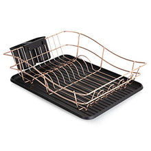 Load image into Gallery viewer, Tower | Dish Rack With Tray & 2 Removable Cutlery Holders | Copper & Black