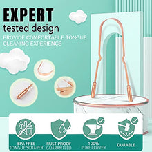 Load image into Gallery viewer, Copper Tongue Scraper with Travel Case (2 Pack), 100% Pure Copper,Naturally Anti-Microbial, Banishes Bad Breath and Maintains Oral Hygiene, Tongue Cleaner for Adults and Kids, Easy to Use and Clean