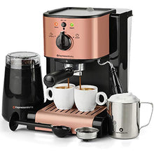 Load image into Gallery viewer, 7 Pc All-in-One Espresso & Cappuccino Maker Machine | Copper, Rose Gold, Black | Espresso Works