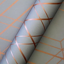 Load image into Gallery viewer, Charcoal & Copper Geometric Diamond Wallpaper