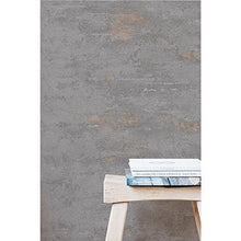 Load image into Gallery viewer, Industrial Style Grey Concrete With Copper Accents Wallpaper