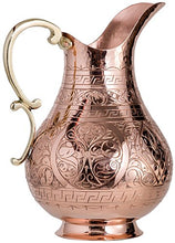 Load image into Gallery viewer, Engraved Copper Water Pitcher Jug