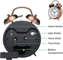 Load image into Gallery viewer, Vintage Retro Inspired Copper Alarm Clock