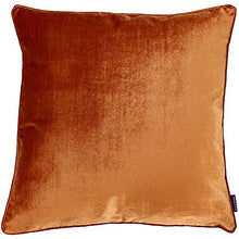 Load image into Gallery viewer, Riva Paoletti Luxe Velvet Cushion Cover - Rust Orange - Soft Velvet Feel Fabric - Reversible - Hidden Zip Closure - Machine Washable - 100% Polyester - 55 x 55cm (22" x 22" inches)