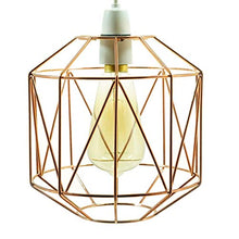 Load image into Gallery viewer, Retro Design Light Shade - Metal Wire Basket Cage Lamp Shade - Ceiling Pendant Light Shade – Wire Cage Lamp Shade - Vintage Industrial Style - Metal Lamp Shade - Easy Fit - Copper