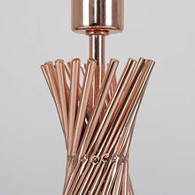 Load image into Gallery viewer, Copper Table Lamp With Pink Shade