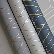 Load image into Gallery viewer, Metro Diamond Wallpaper | Grey & Copper