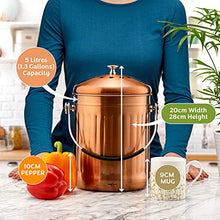 Load image into Gallery viewer, 5 Litres Copper Food Caddy | Compost Bin