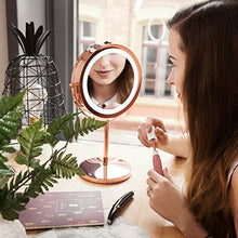 Load image into Gallery viewer, Copper Make Up Mirror | illuminating Mirror