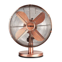 Load image into Gallery viewer, Tower | Metal Desk Fan | With 3 Speeds | Copper | Automatic Oscillation 12” | 35W