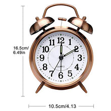 Load image into Gallery viewer, Copper Bedside Table Alarm Clock | Vintage Style