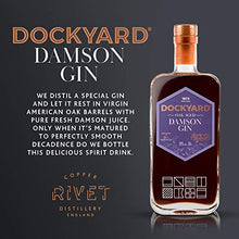 Load image into Gallery viewer, Copper Rivet Dockyard Damson Gin 50cl - Small Batch Gin Oak Aged Damson Gin Flavoured - Artisan Craft Gin - Premium Gin, Kent Gin Handcrafted from Local Grains, Special Edition Gin, Flavoured Gin