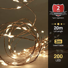 Load image into Gallery viewer, 20M Lit Length Copper Fairy Lights