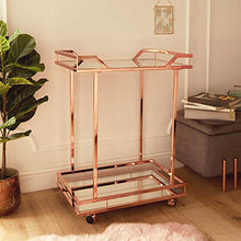 Load image into Gallery viewer, Stylish Modern Copper Drinks Trolley
