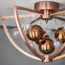 Load image into Gallery viewer, Copper & Glass Ceiling Light
