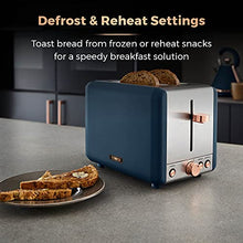 Load image into Gallery viewer, Copper & Midnight Blue 2 Slice Toaster