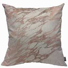 Load image into Gallery viewer, Copper/ Rose Gold & Marble Cushion Cover | 45x45cm | Decorative Cushion