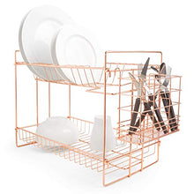 Load image into Gallery viewer, VonShef | Rose Gold/ Copper Dish Drying Rack | Sink Organiser - 2 Tier