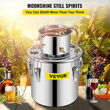 Load image into Gallery viewer, VEVOR Moonshine Still Distiller 3Gal 12L Stainless Steel Water Distiller Copper Tube Home Brewing Kit Build-in Thermometer for DIY Whisky Wine Brandy Sliver
