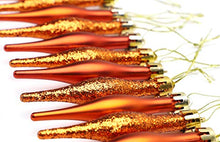 Load image into Gallery viewer, Copper Glittery Droplet Baubles | 15pcs