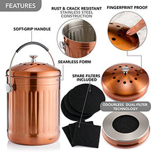 Load image into Gallery viewer, Copper Food Caddy | Kitchen Compost Bin