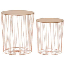 Load image into Gallery viewer, Set Of 2 Copper Side Tables | With Storage