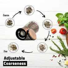 Load image into Gallery viewer, Adjustable Coarseness Copper Salt & Pepper Grinder
