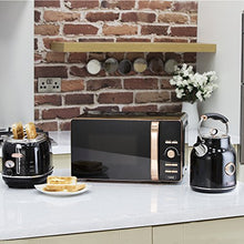 Load image into Gallery viewer, Tower Black & Copper 800W Microwave