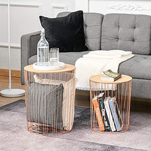 Load image into Gallery viewer, Set Of 2 Copper Side Tables With Storage