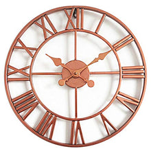 Load image into Gallery viewer, Copper Rose Gold Wall Clock | Vintage Roman Numerals | 40cm | Non Ticking