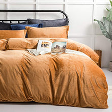 Load image into Gallery viewer, Copper Camel Duvet Cover | Velvet Flannel | Bedding Set