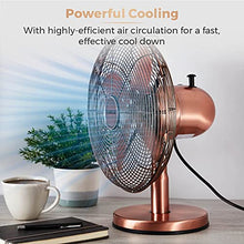 Load image into Gallery viewer, Copper Metal Desk Fan | 12"