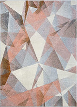 Load image into Gallery viewer, Multi-Coloured Blush Pink & Copper | Modern Geometric Pattern Rug | Large