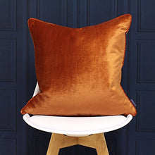 Load image into Gallery viewer, Riva Paoletti Luxe Velvet Cushion Cover - Rust Orange - Soft Velvet Feel Fabric - Reversible - Hidden Zip Closure - Machine Washable - 100% Polyester - 55 x 55cm (22" x 22" inches)